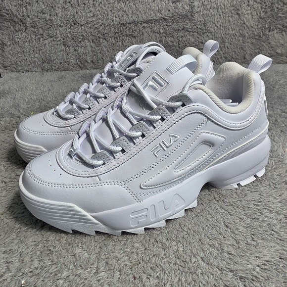 Fila Disruptor II Premium White Chunky Platform Sneakers Womens 9.5 Excellent